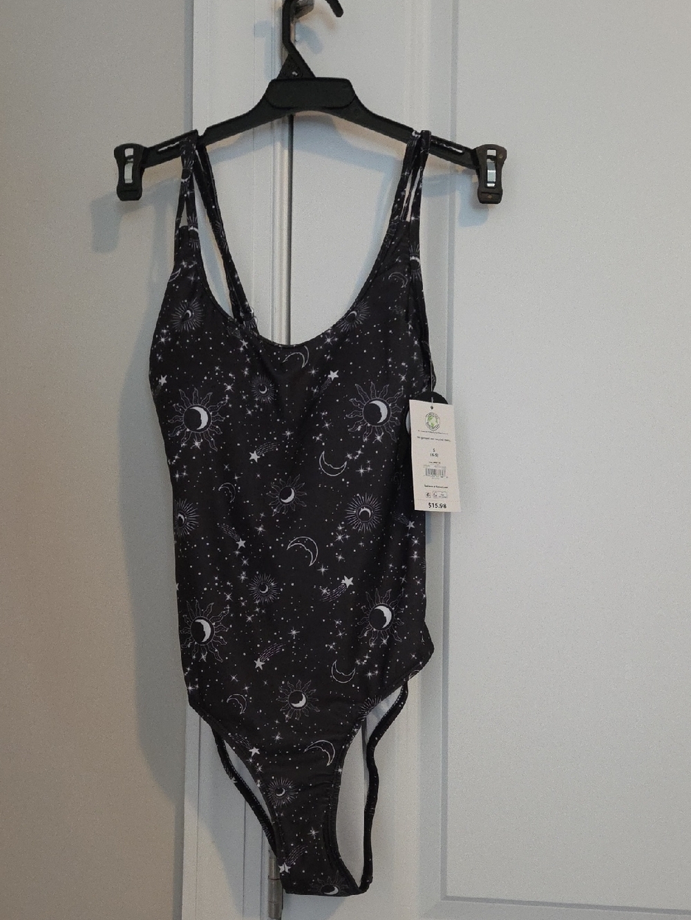 No Boundaries Black Celestial Print One-Piece Swimsuit